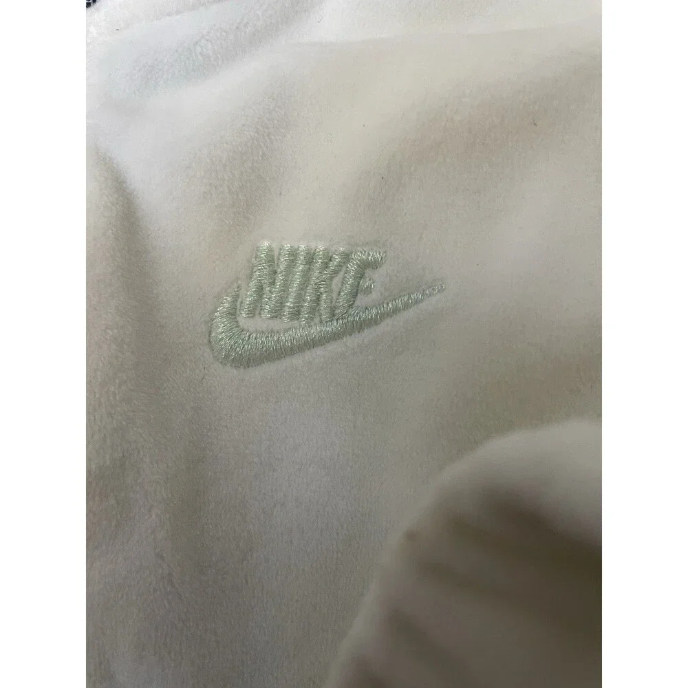 Nike 24M Baby Velour Jogging Tracksuit Off White with Mint Green Logo Full Zip